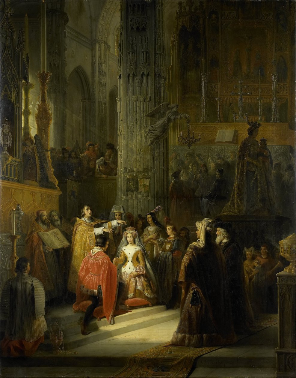 Bröllopet av Jacoba av Bayern, grevinnan av Holland, och Jan IV, hertig av Brabant, 10 mars 1418 av Jacob Joseph Eeckhout