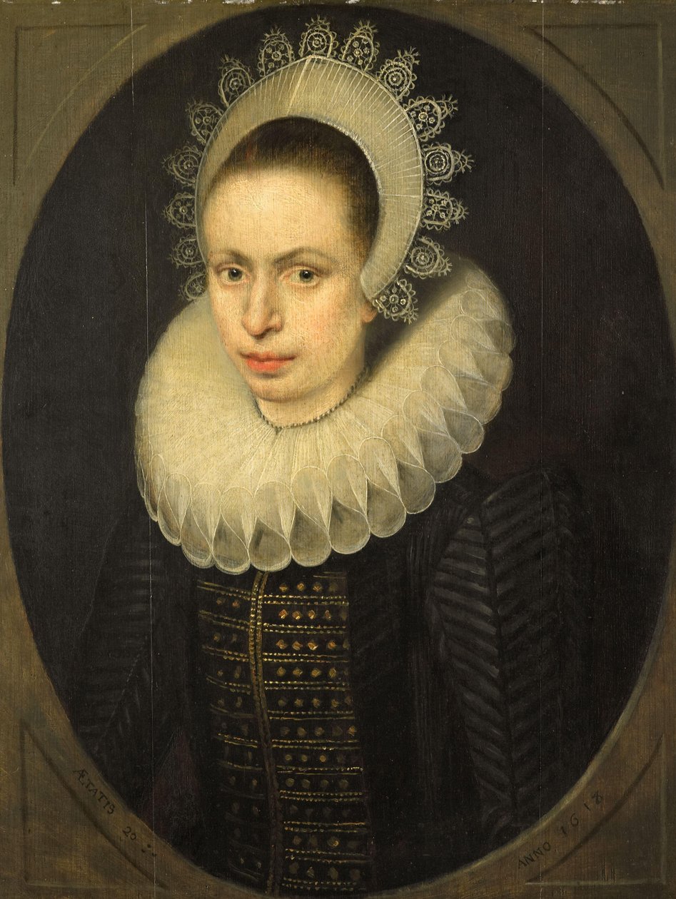 Porträtt av Antoinette Walleran (1598-?) av Jacob Lambrechtsz Loncke