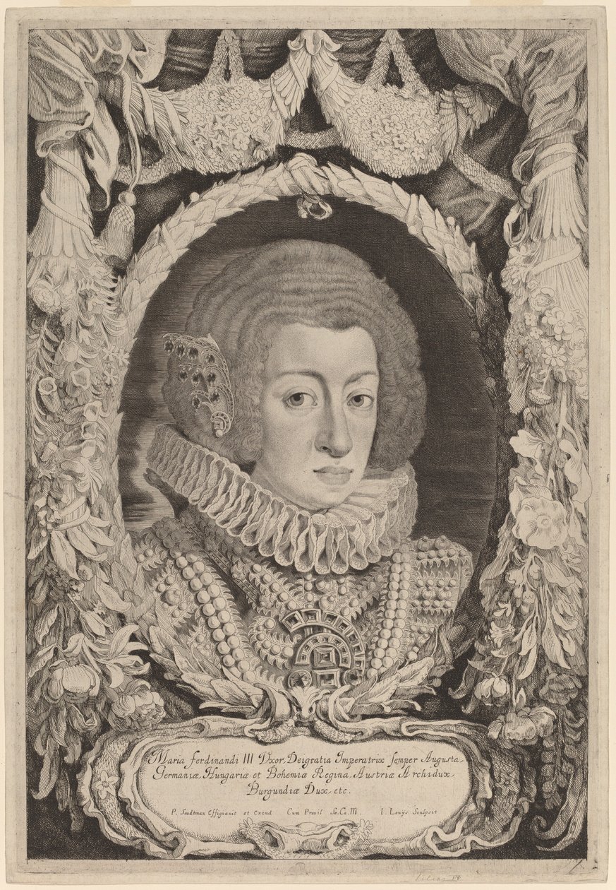 Maria Anna från Spanien av Jacob Louis after Pieter Claesz Soutman