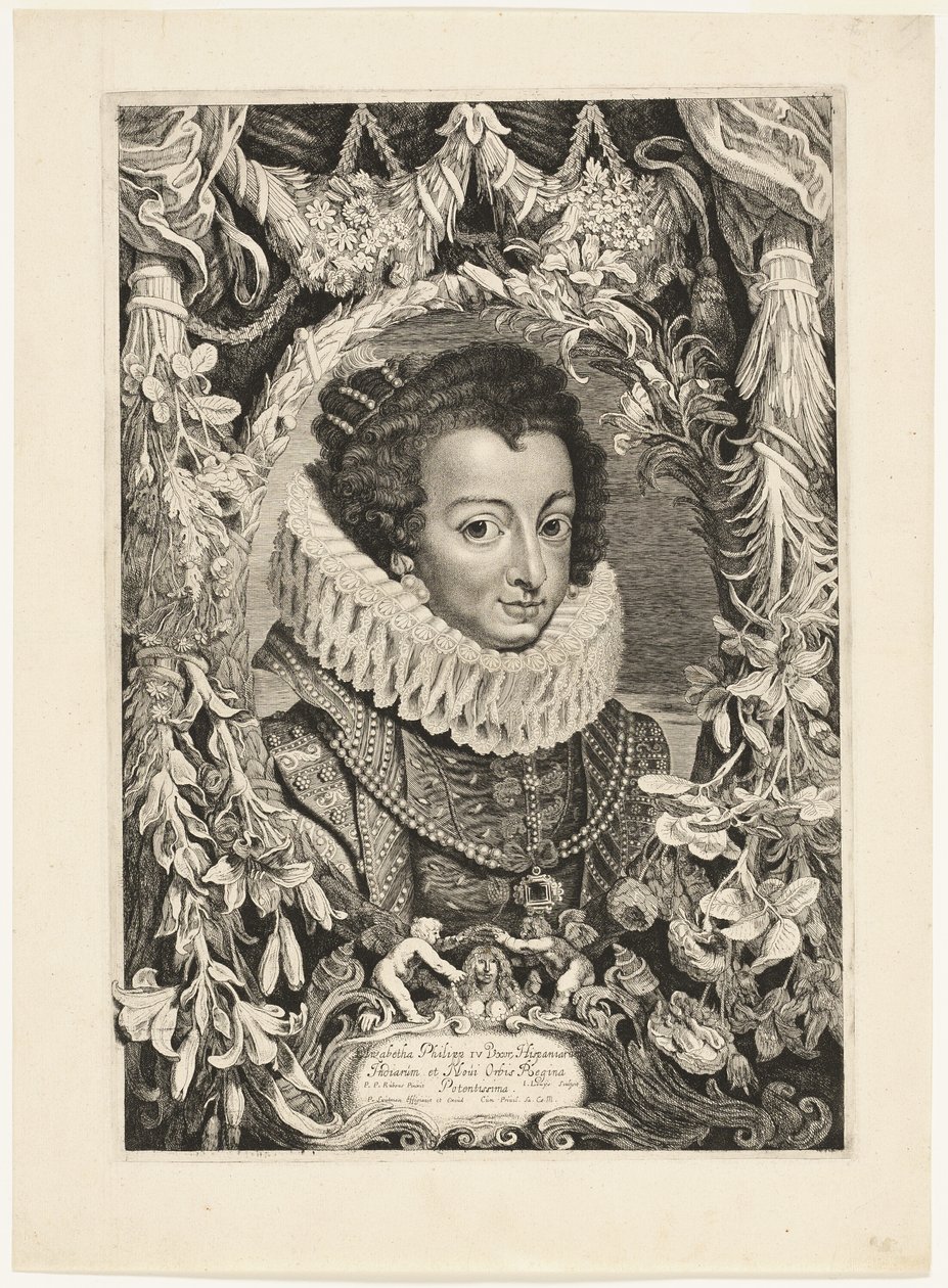 Elisabeth av Bourbon, drottning av Spanien, tallrik 13 från Duces Burgundiae (Dukes of Burgundy) av Jacob Louys