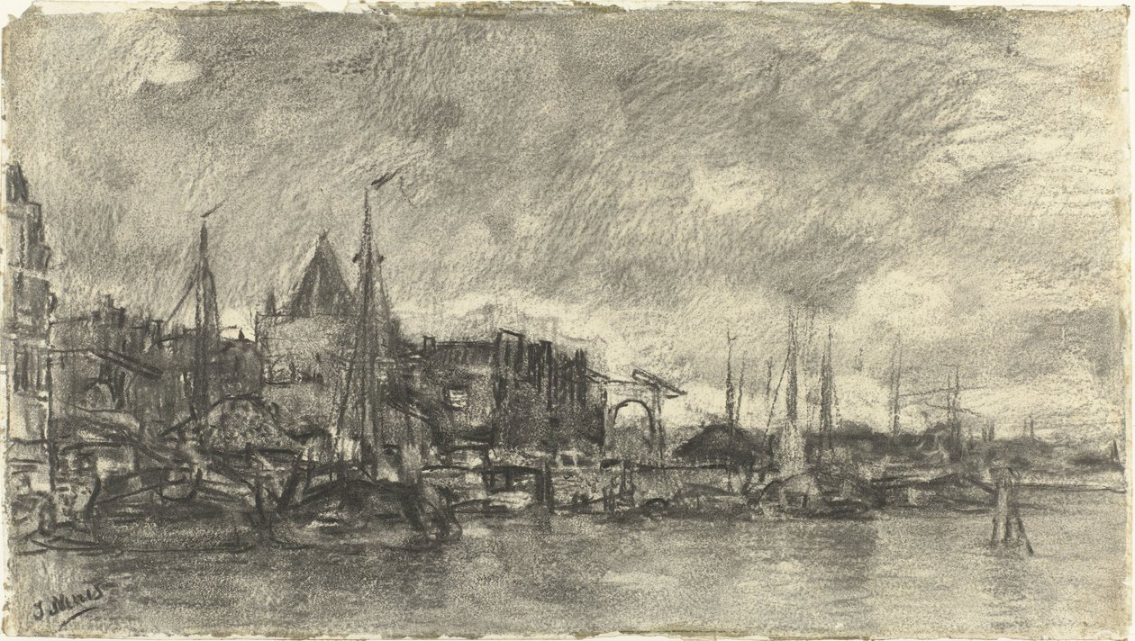 Exteriören med Schreierstoren i Amsterdam av Jacob Maris