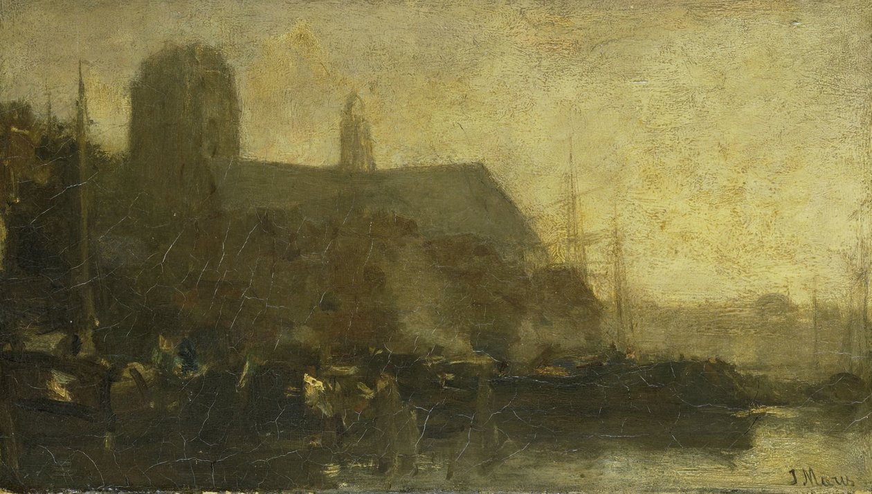 Fartyg i hamnen i Dordrecht av Jacob Maris