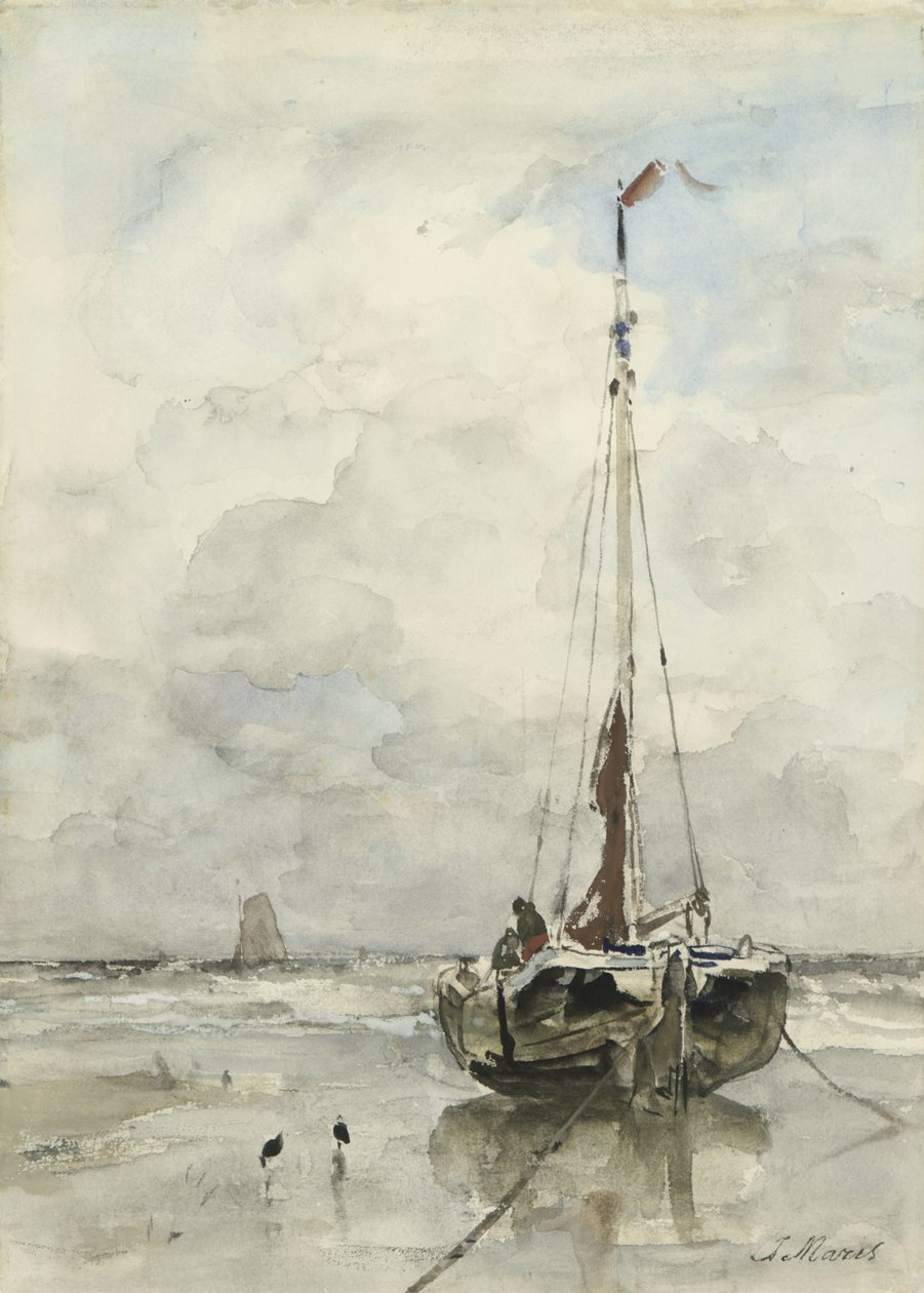 Fiskares rosa på stranden av Jacob Maris