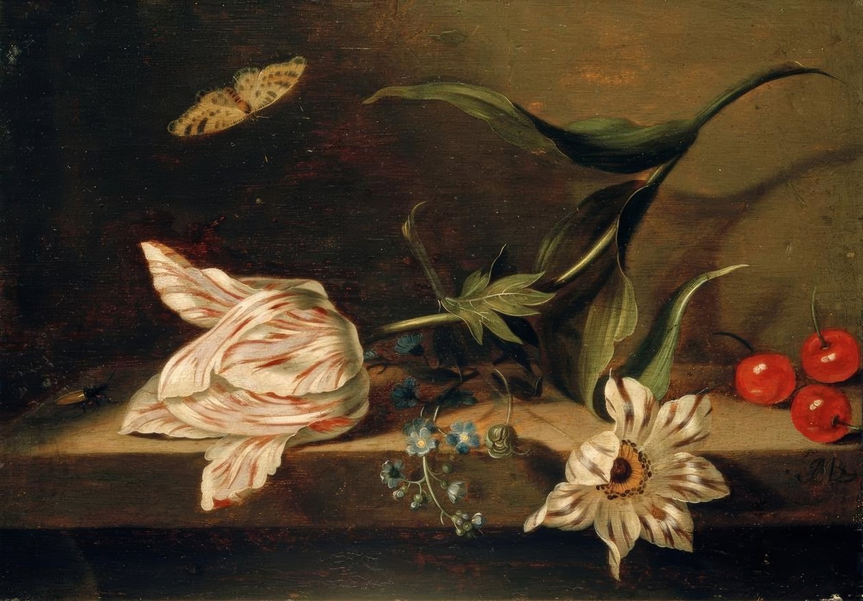 Stilleben med blommor på en bordsskiva av Jacob Marrel