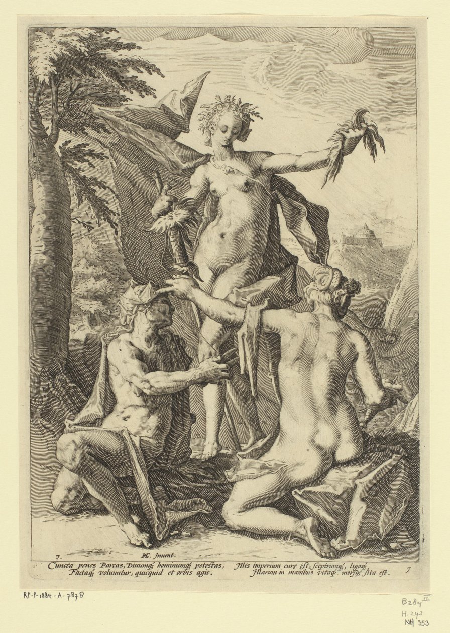 Tre öden Mytologiska och allegoriska representationer (serietitel) av Jacob Matham (attributed to)