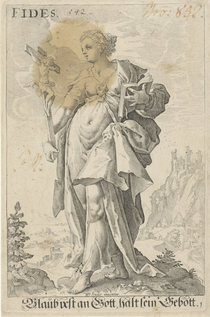 Geloof (Fides) Fides (titel på objekt) av Jacob Matham (attributed to)