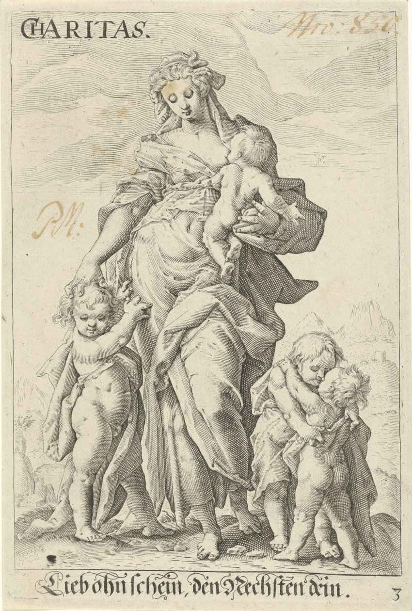 Kärlek (Välgörenhet) Välgörenhet (titel på objekt) av Jacob Matham (attributed to)