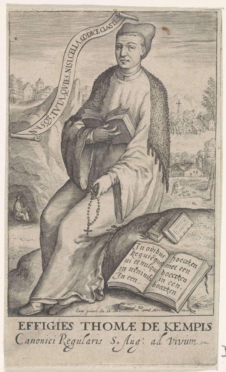Porträtt van Thomas i Kempis av Jacob Matham (attributed to)