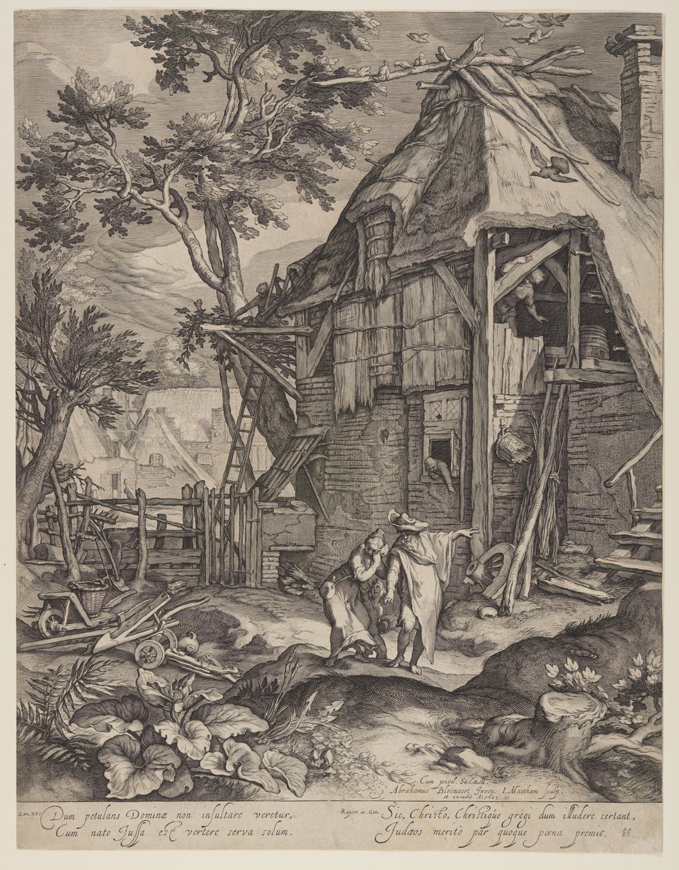 Abraham kastar ut Hagar av Jacob Matham