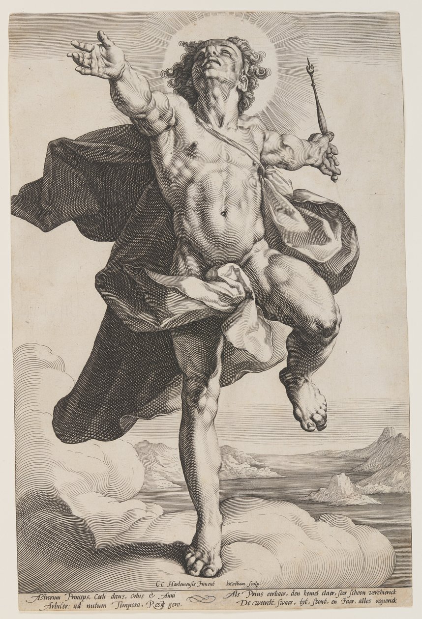 Apollo i molnen av Jacob Matham