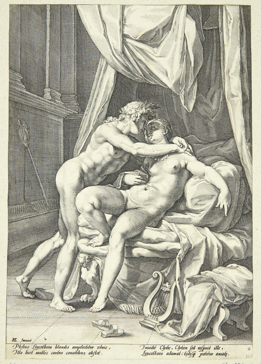 Apollo och Lefkothea av Jacob Matham