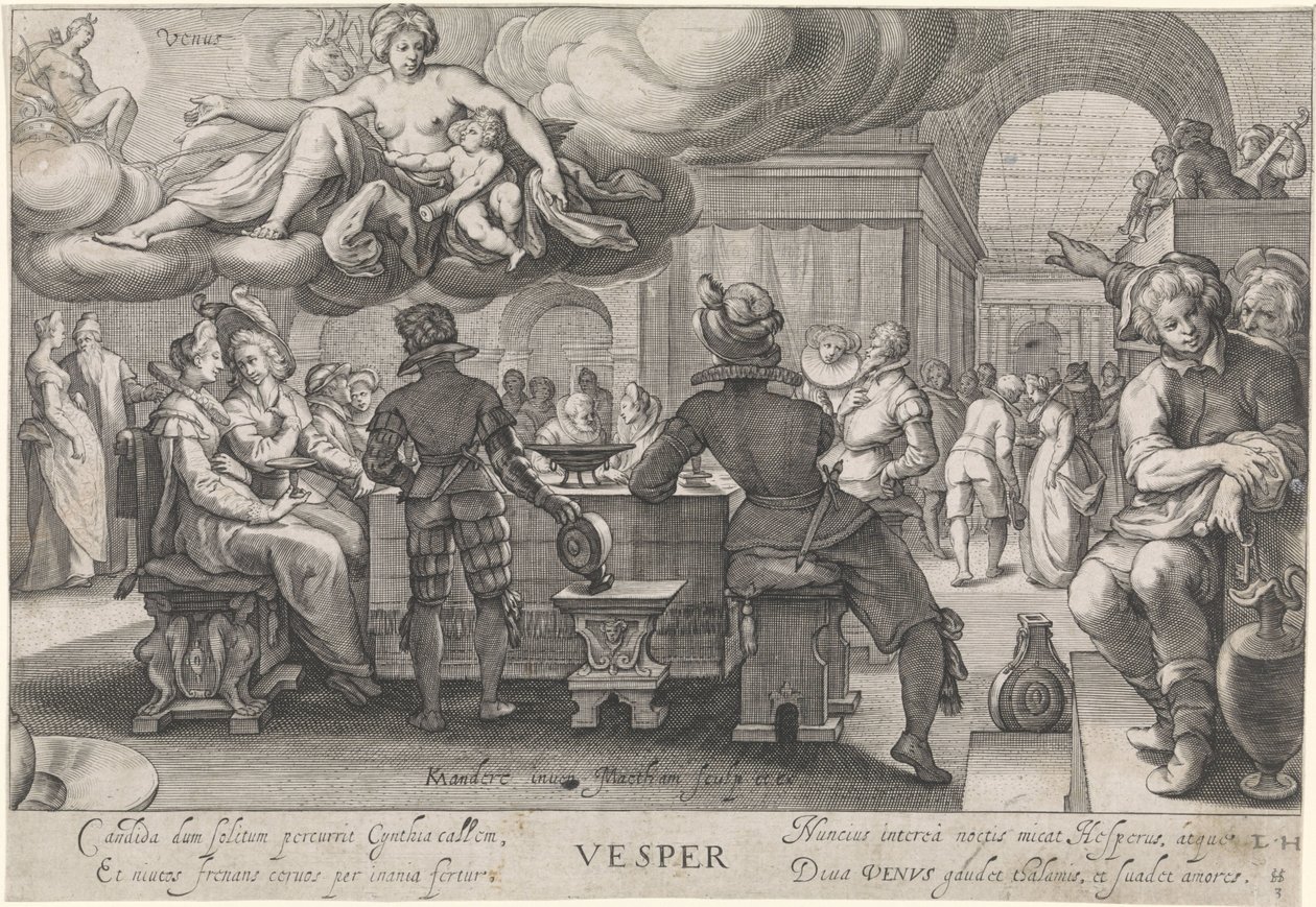 Kväll (Vespers) Vesper (titel på objekt) The Four Times of the Day (serietitel) av Jacob Matham