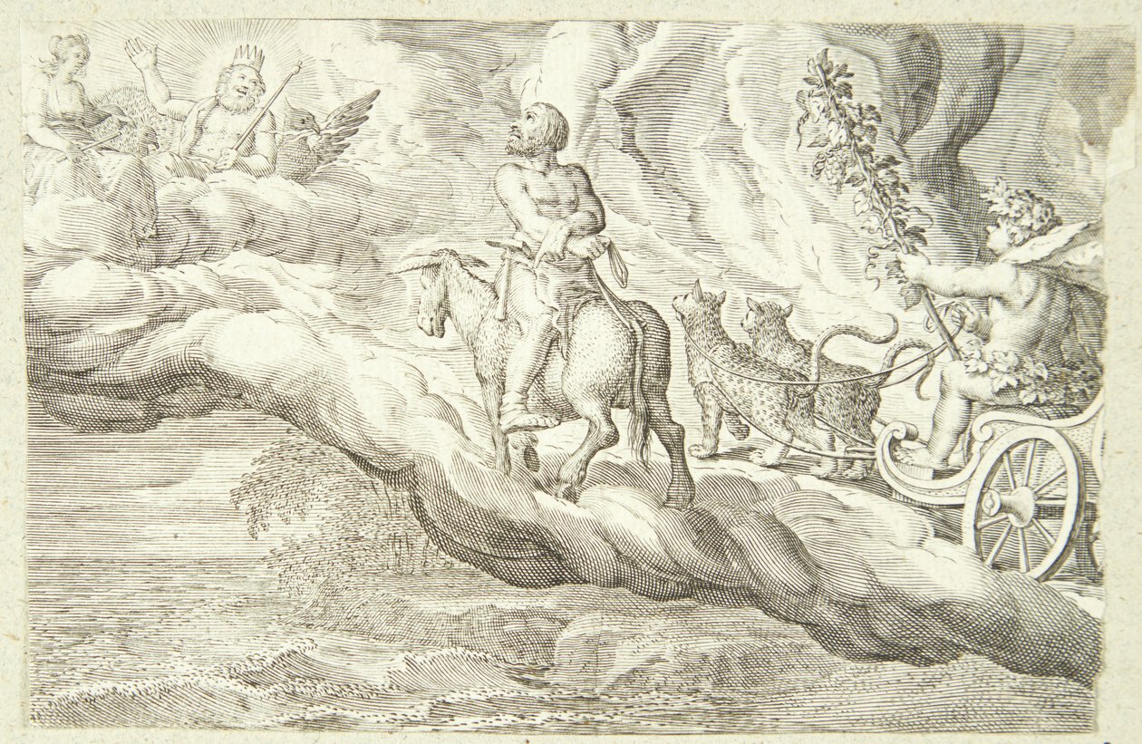 Bacchus och Vulcan återvänder till Olympen av Jacob Matham