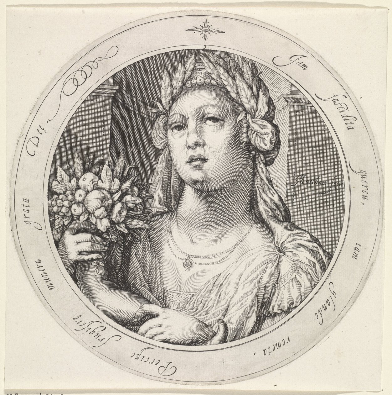 Ceres mötte ymnighetshorn Venus, Bacchus en Ceres (serietitel) av Jacob Matham