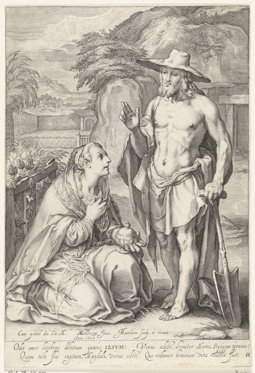 Kristus visar sig för Maria Magdalena (Noli me tangere) av Jacob Matham