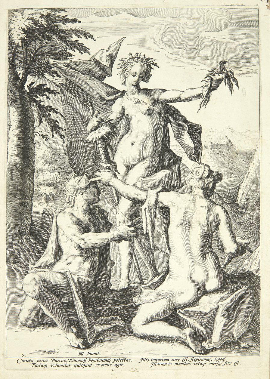 De tre ödets gudinnor av Jacob Matham