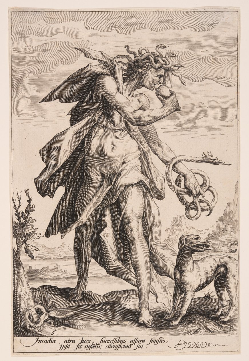 Envy, platta 5 från The Vices av Jacob Matham