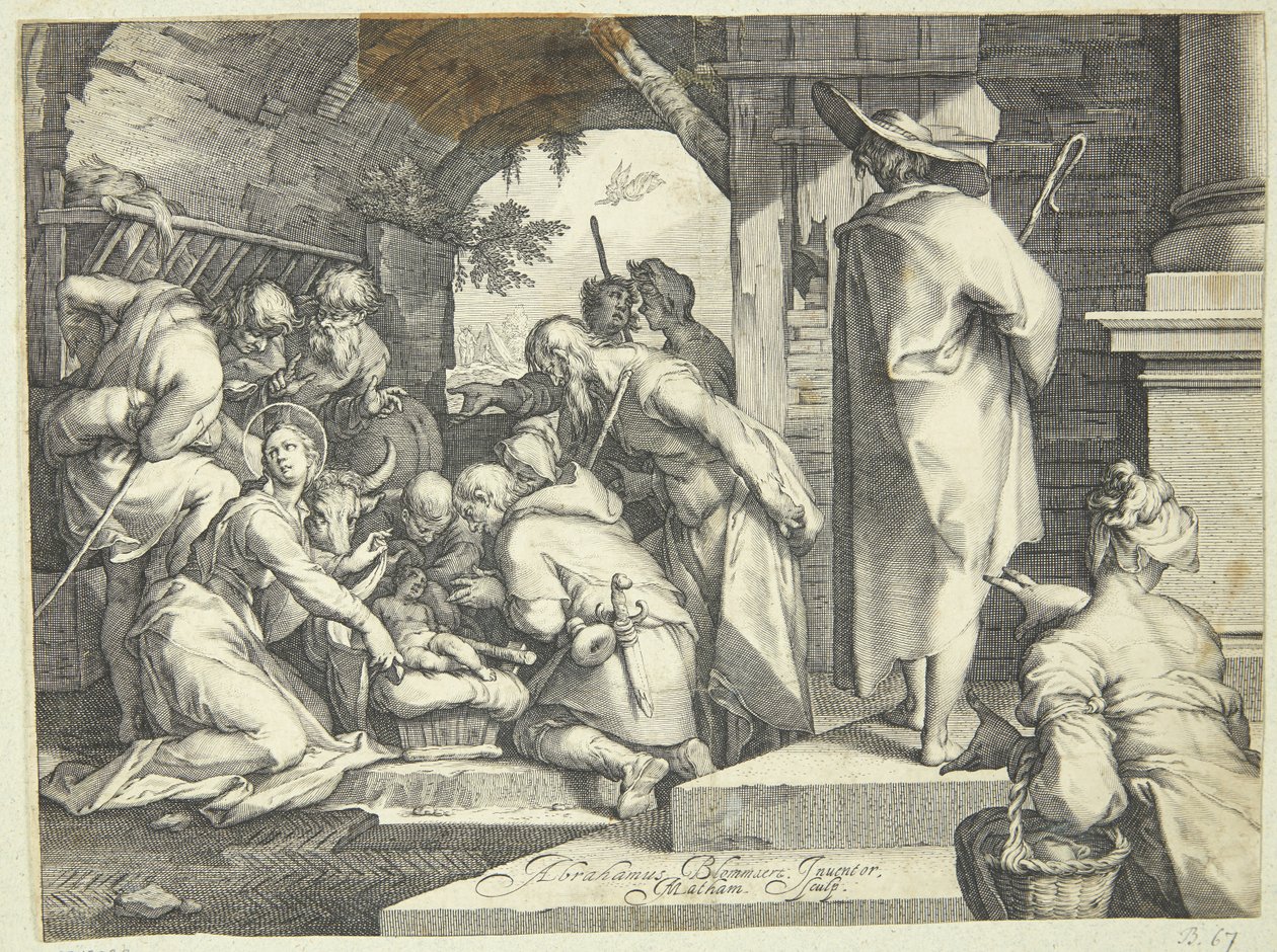 Tillbedjan av herdarna av Jacob Matham