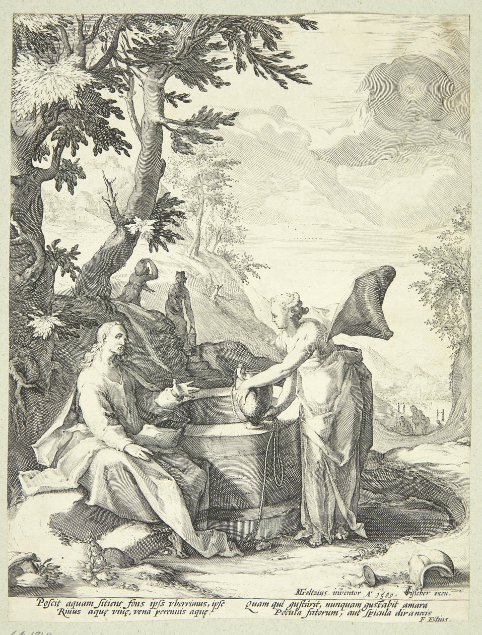 Jesus och den samaritanska kvinnan av Jacob Matham