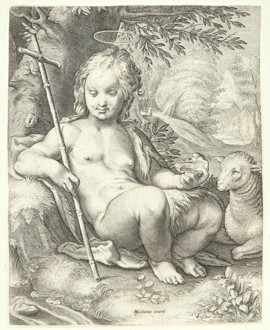 Johannes Döparen i vildmarken av Jacob Matham