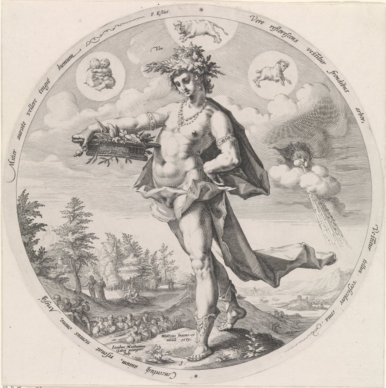 Vår (Långt) Ver (titel på objekt) The Four Seasons (serietitel) av Jacob Matham