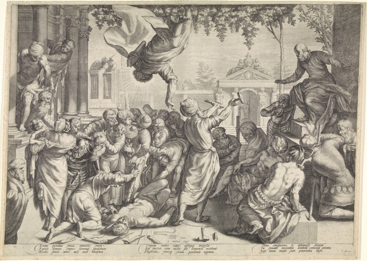 Marcus räddar en slav från hans tortyr av Jacob Matham