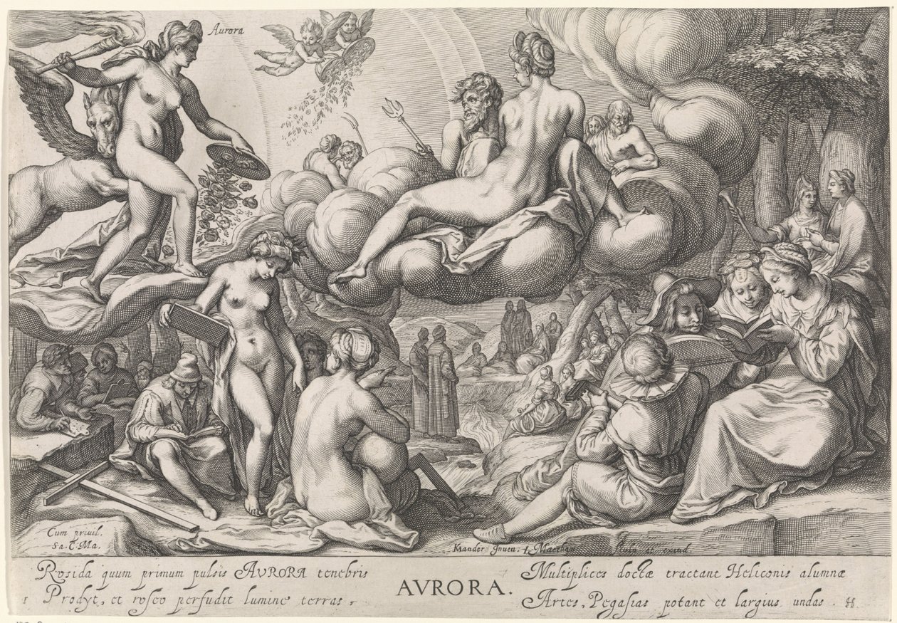 Morgon (Aurora) Avrora (titel på objekt) The Four Times of the Day (serietitel) av Jacob Matham