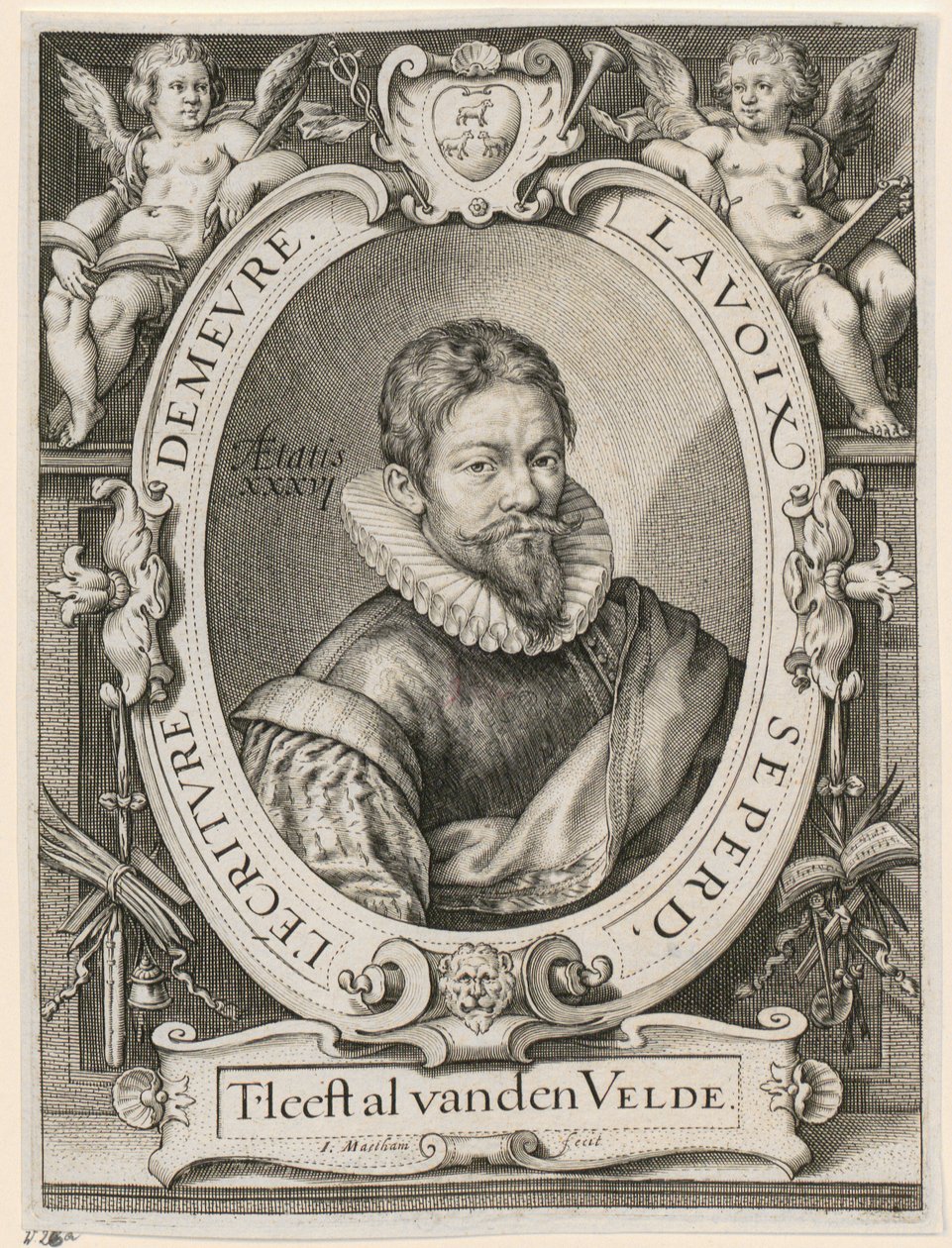 Porträtt av Jan van de Velde den äldre av Jacob Matham