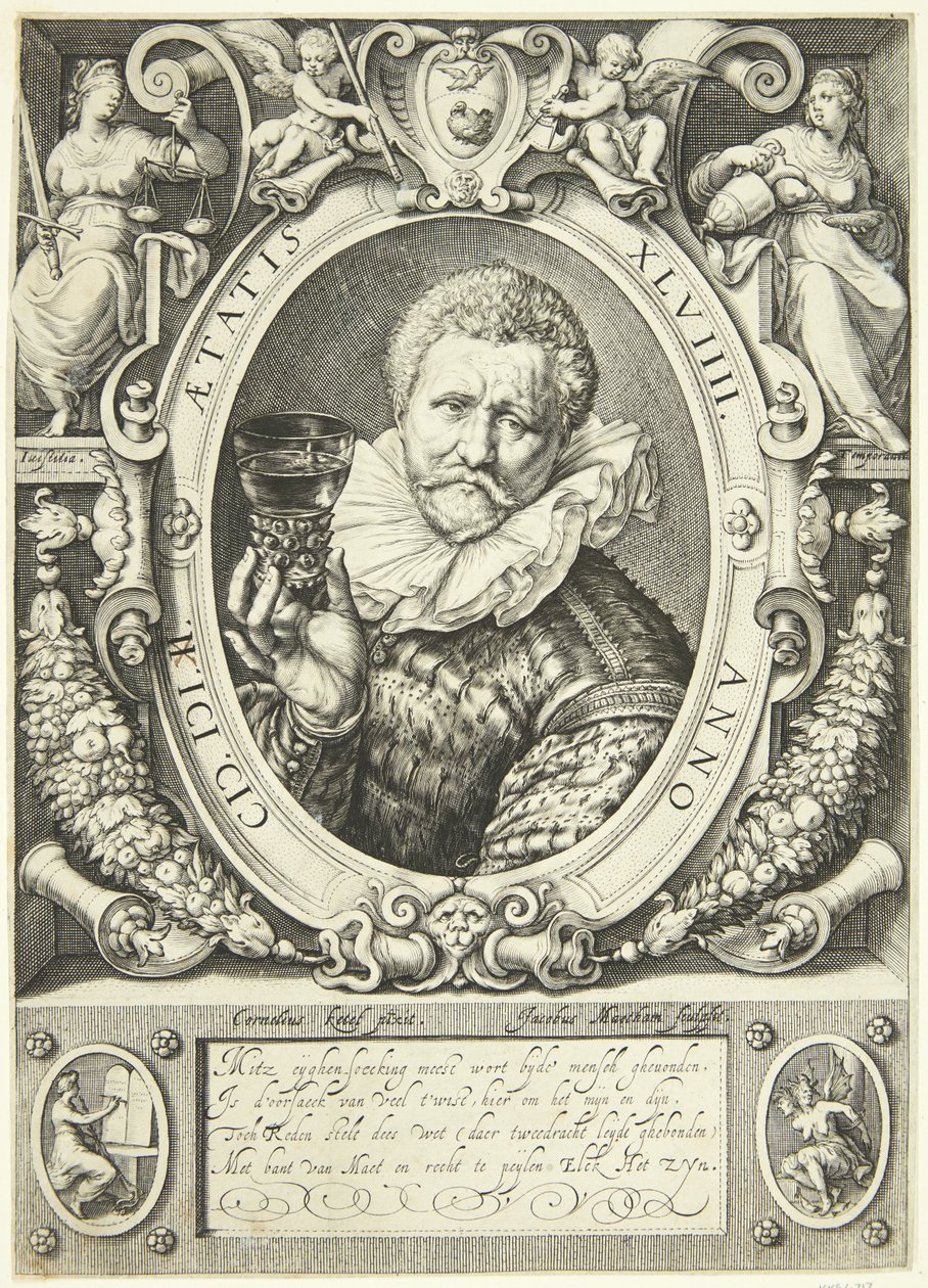 Porträtt av Vincent Jacobsz. Coster av Jacob Matham