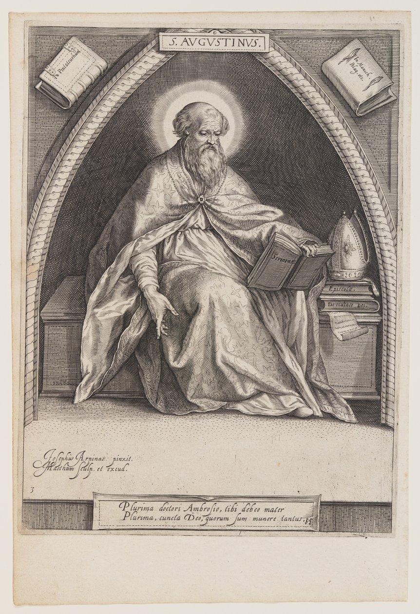 Augustinus, från Kyrkans fäder av Jacob Matham