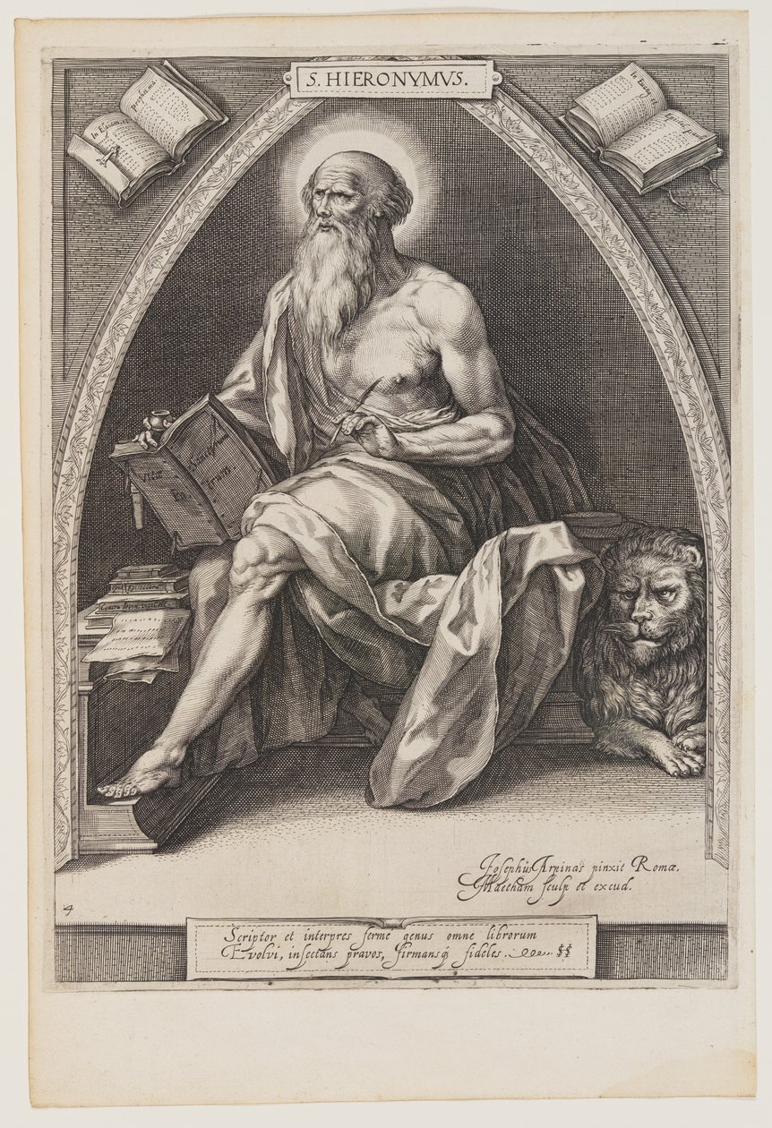 St Jerome, från Kyrkans fäder av Jacob Matham