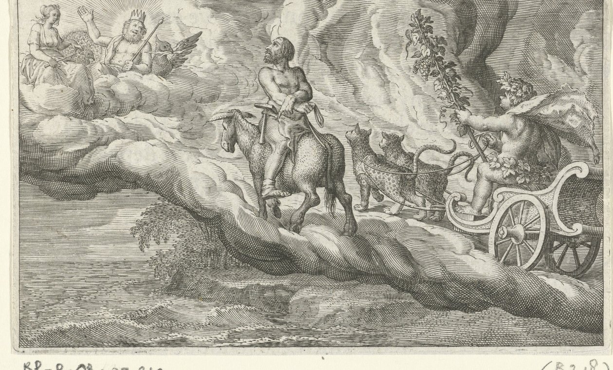 Terugkeer van Vulcan träffade Bacchus av Jacob Matham