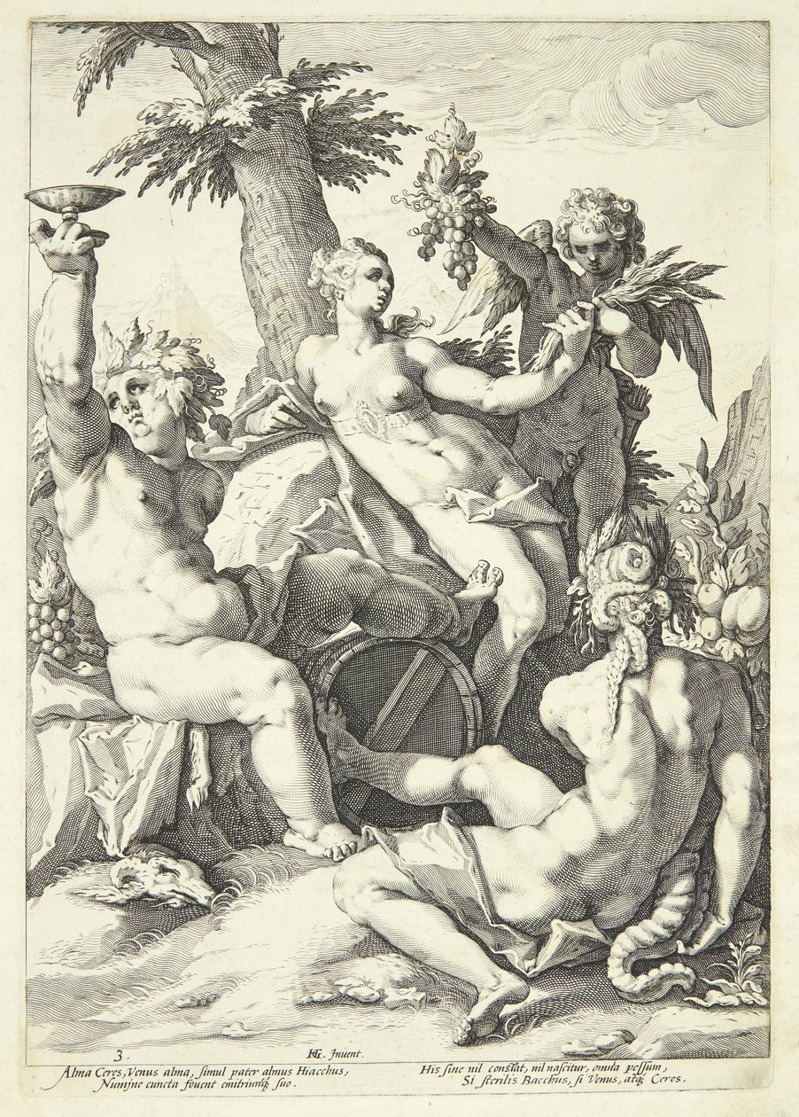 Utan Ceres och Bacchus fryser Venus av Jacob Matham