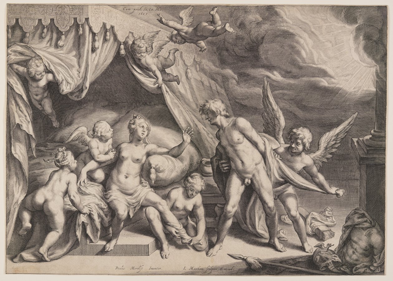 Venus och Mars upptäckta av Apollo av Jacob Matham
