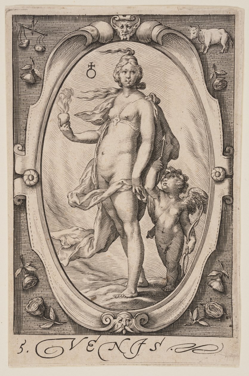 Venus, från De sju planeterna av Jacob Matham