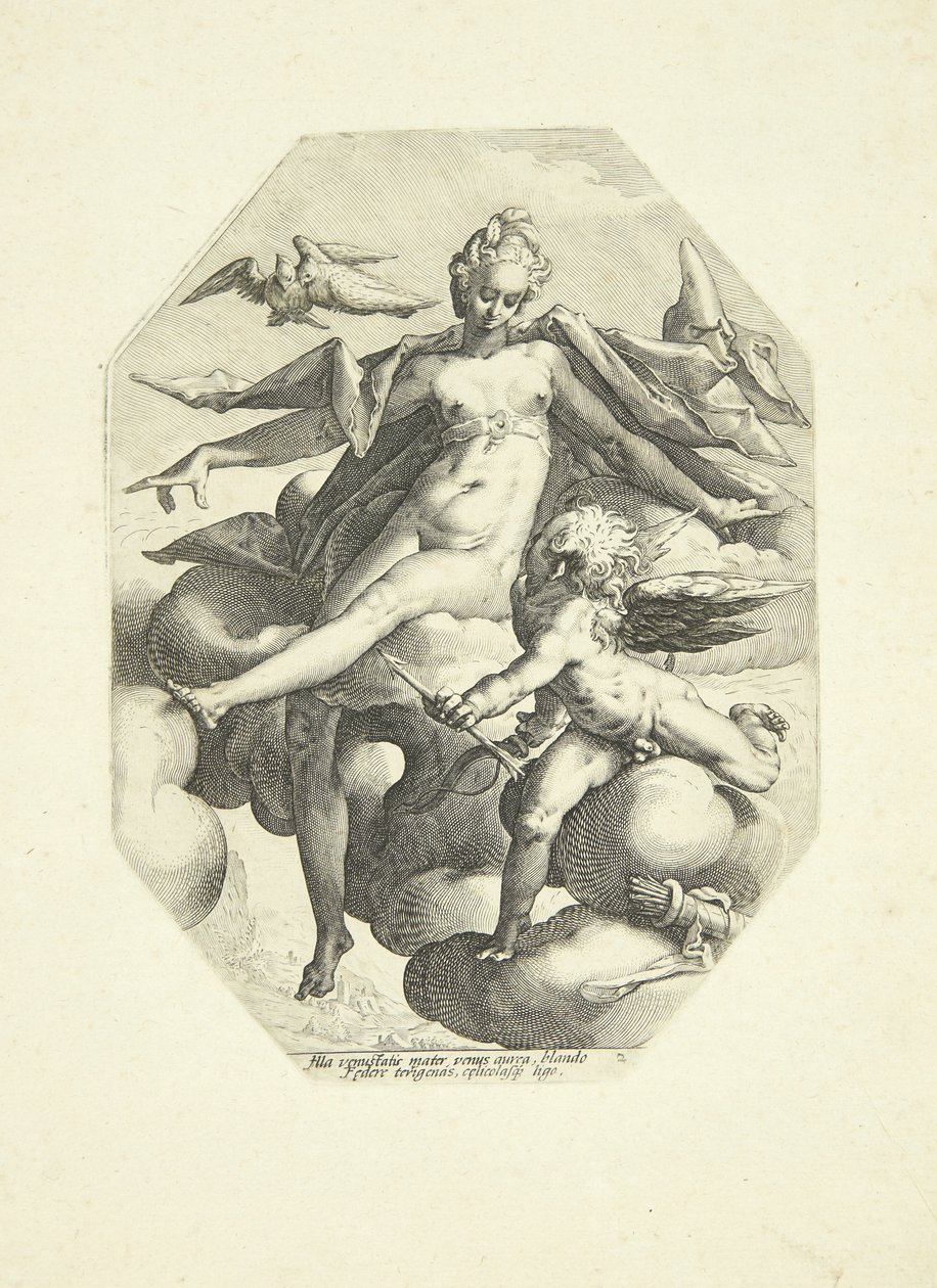 Venus och Amor av Jacob Matham