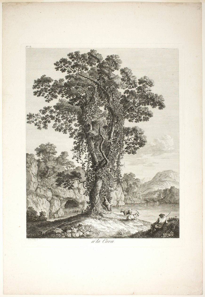 Nära la Cava, från Suite IV Views Drawn in the Kingdom of Neapel av Jacob Philipp Hackert