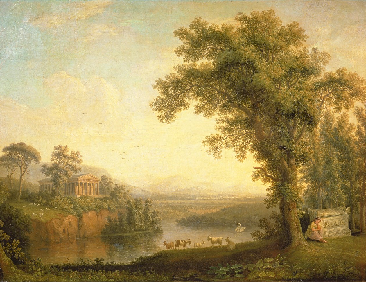 Antikt landskap med Phaetons grav, 1785 av Jacob Philippe Hackert