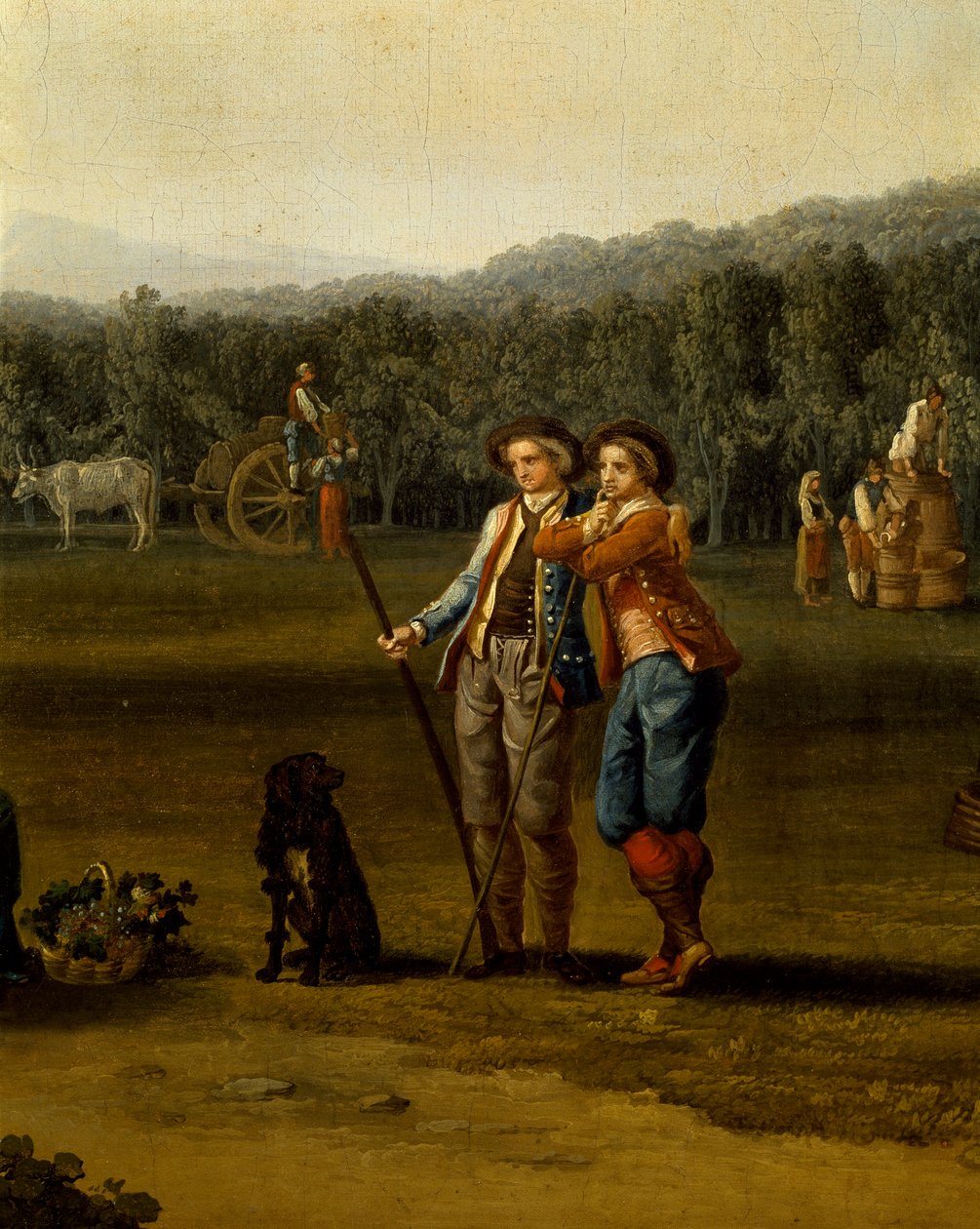 Skörd i Carditello, av Jacob Philipp Hackert, detalj av Jacob Philippe Hackert
