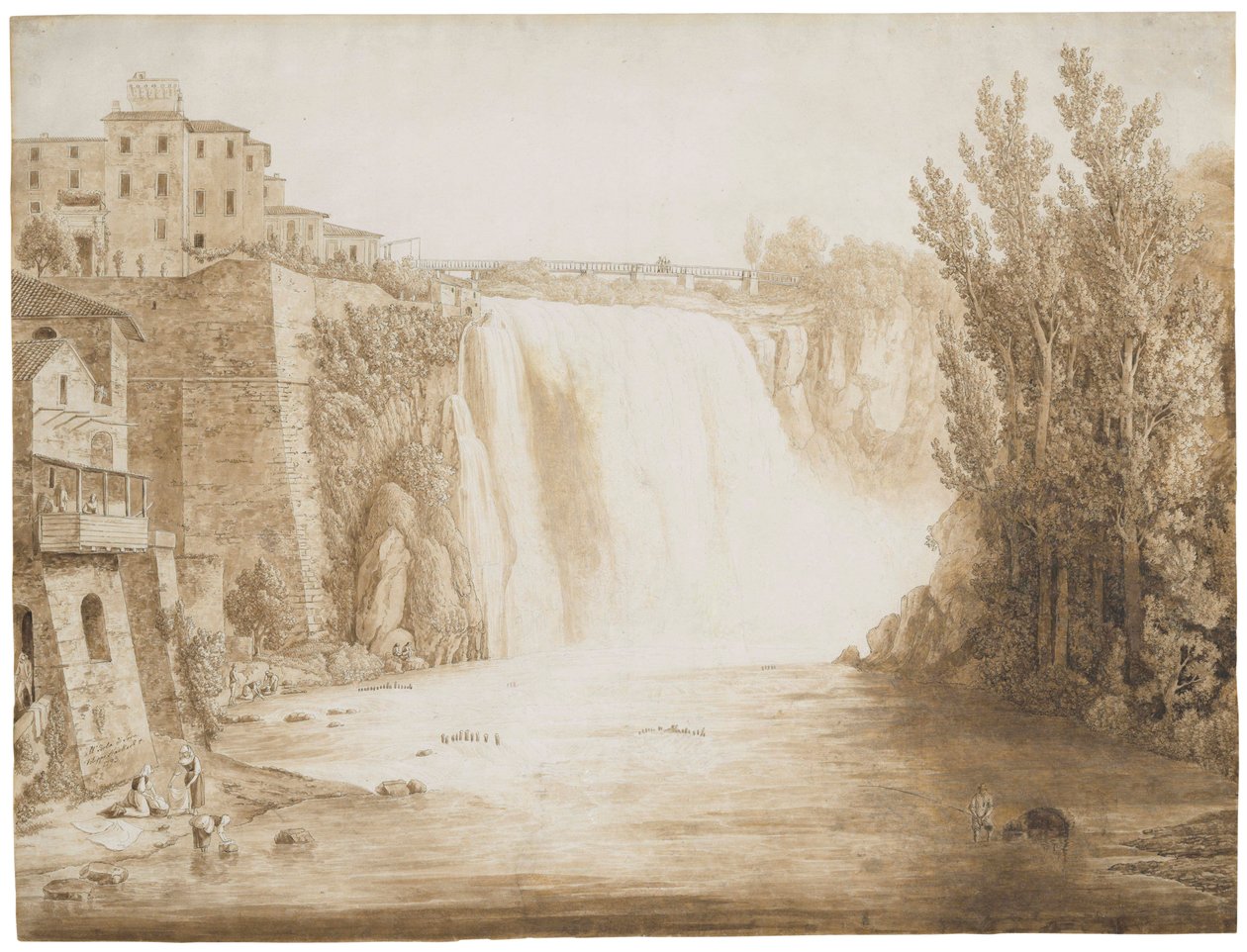 Det stora vattenfallet i Isola del Liri, 1793 av Jacob Philippe Hackert