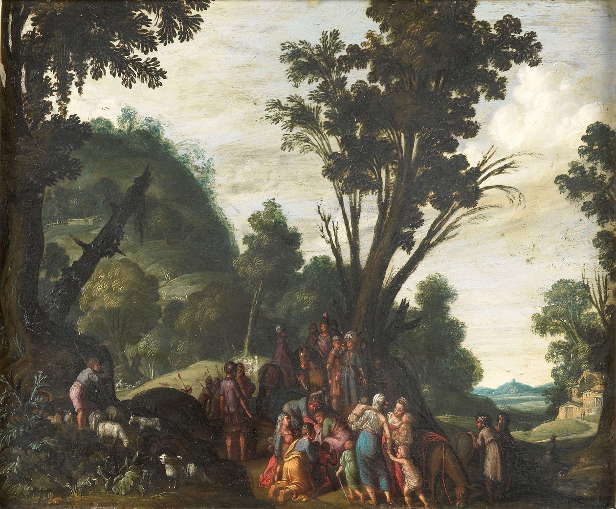 Jakobs och Esaus möte (1 Mosebok 33) av Jacob Symonsz Pynas (attributed to)