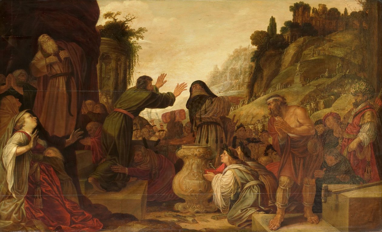 Paulus och Barnabas tillbad som gudar av folket i Lystra (Apg 14:6-20) av Jacob Symonsz Pynas