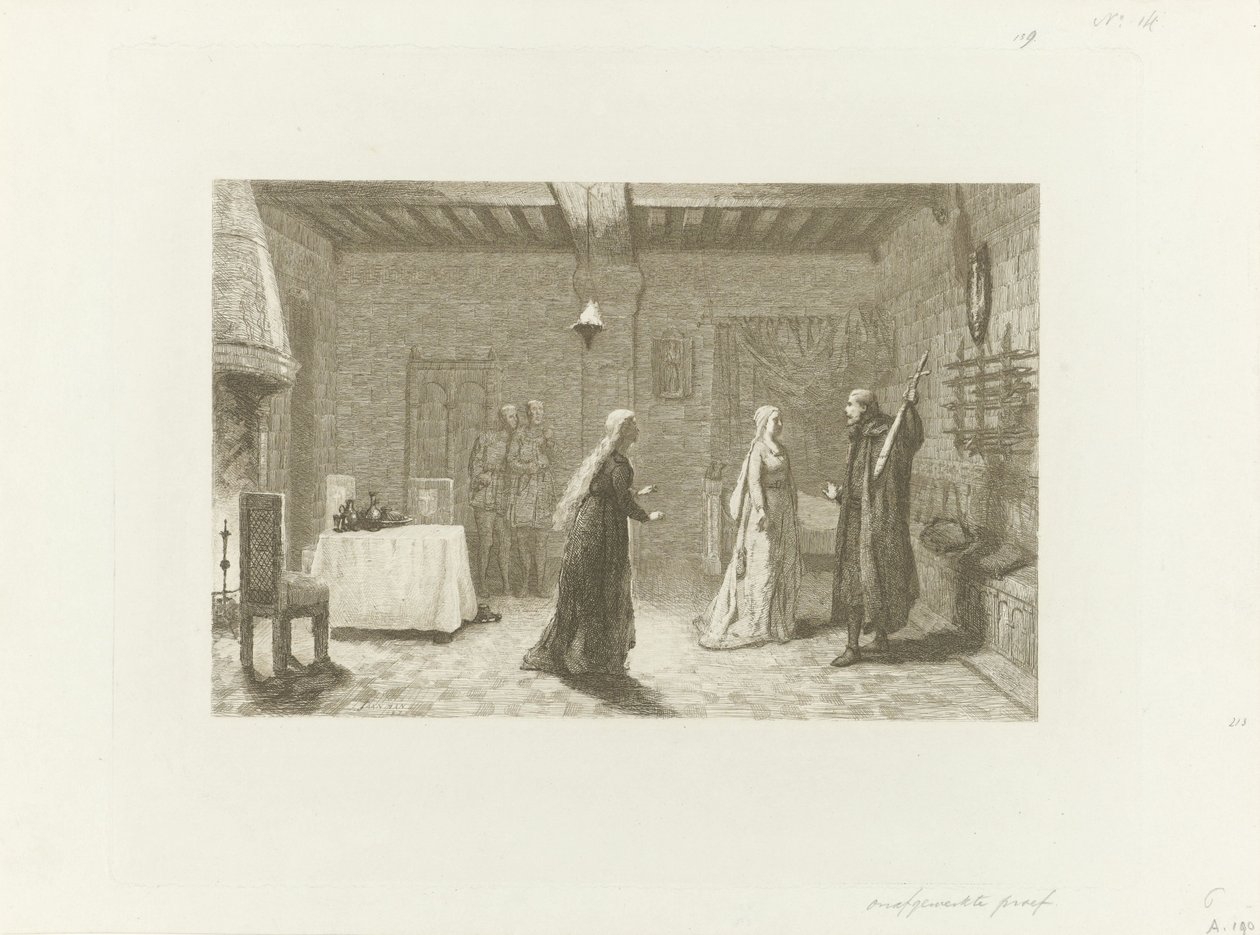 Figurer i en inre kammare i ett slott av Jacob Taanman