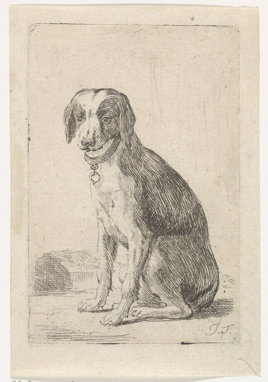 Sittande hund med halsband Hundar (serietitel) av Jacob Toorenvliet