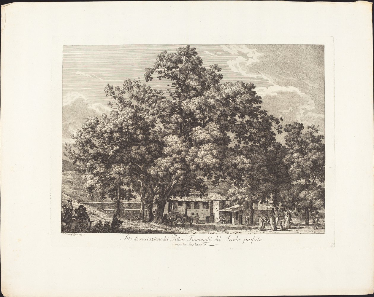 Rekreationsplats för det senaste århundradets flamländska målare i Monte Testaccio av Jacob Wilhelm Mechau