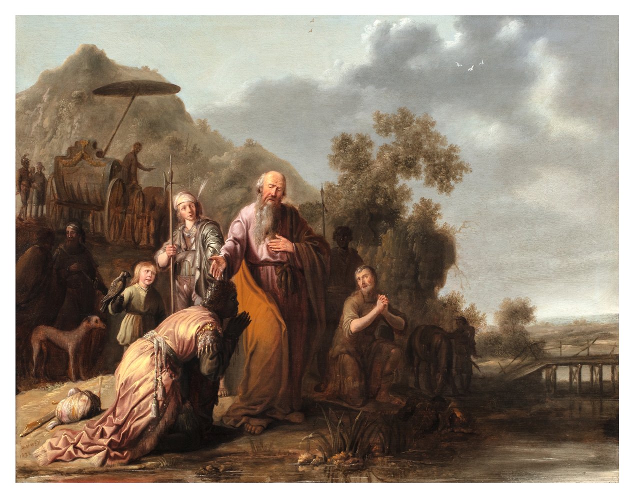 The Baptism of the Eunuch, c.1632 (olja på panel) av Jacob Willemsz de (c.1630 after 1675) Wet