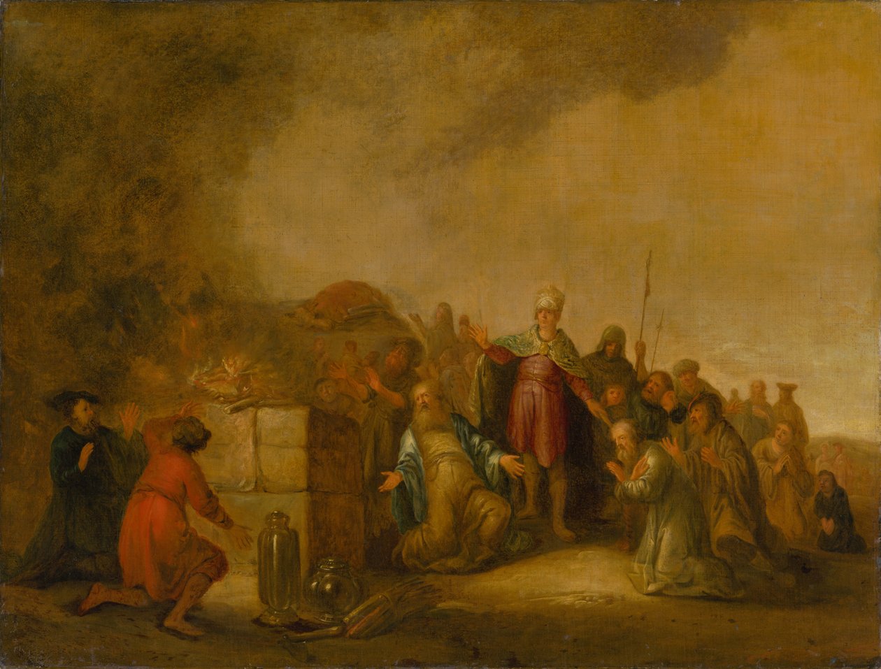 Elias offer på berget Karmel, 1600-talet. av Jacob Willemsz de Wet the Elder