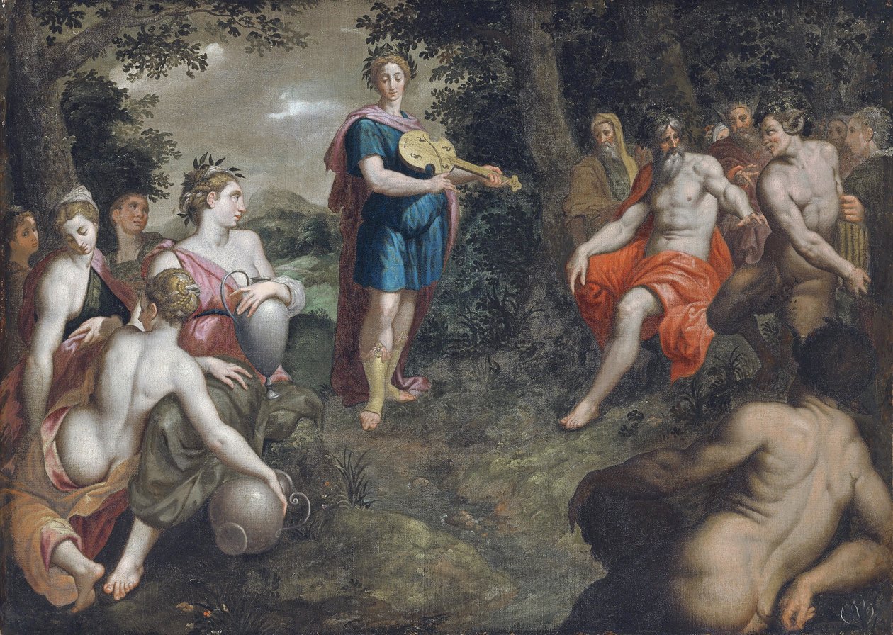 Tävlingen mellan Apollo och Pan av Jacob de Backer