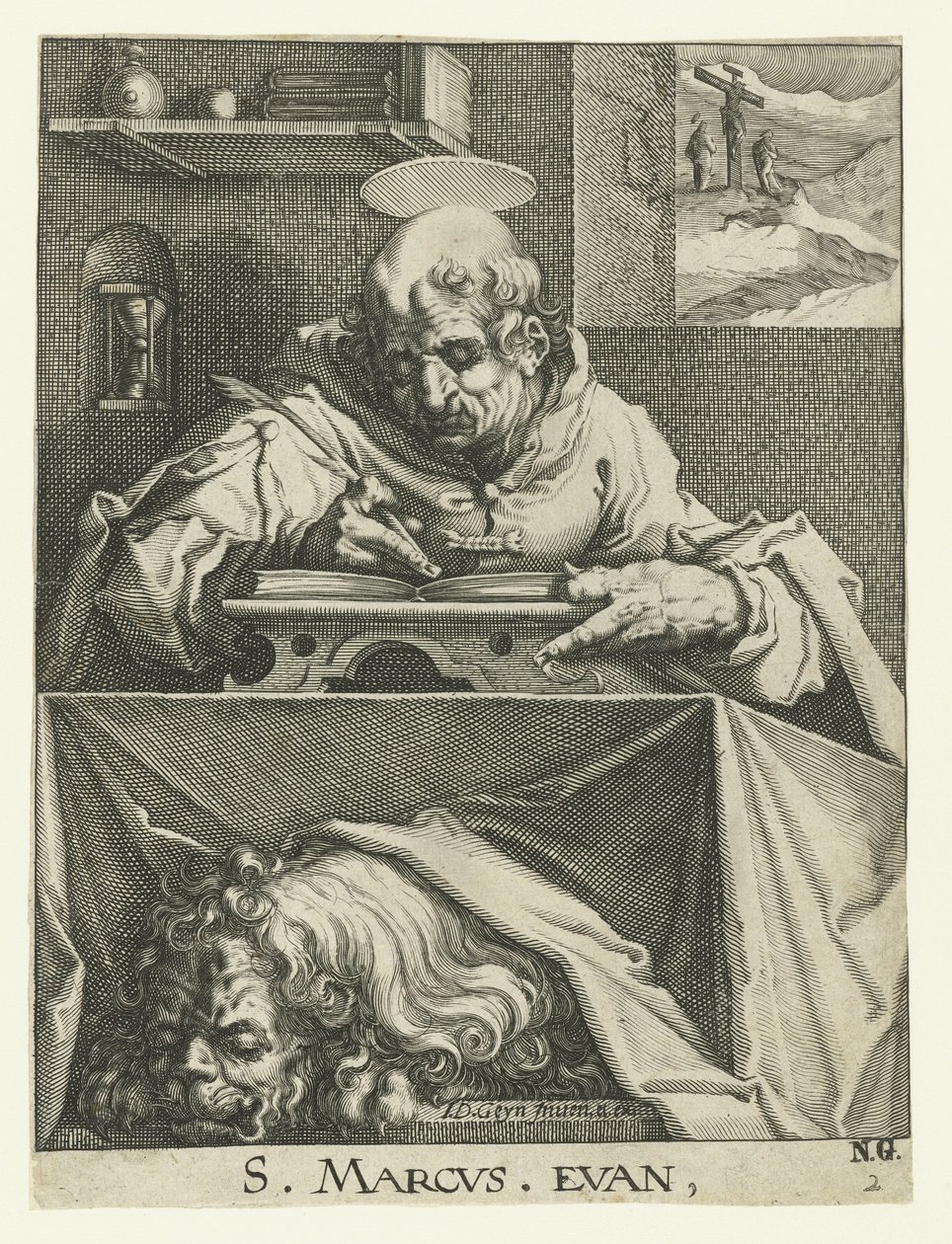 Evangelisten Mark De fyra evangelisterna (serietitel) av Jacob de Gheyn (II) (workshop of)