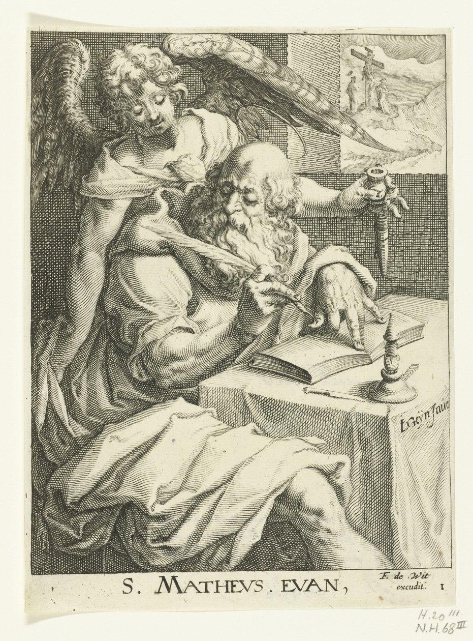 Evangelisten Mattheus De fyra evangelisterna (serietitel) av Jacob de Gheyn (II) (workshop of)